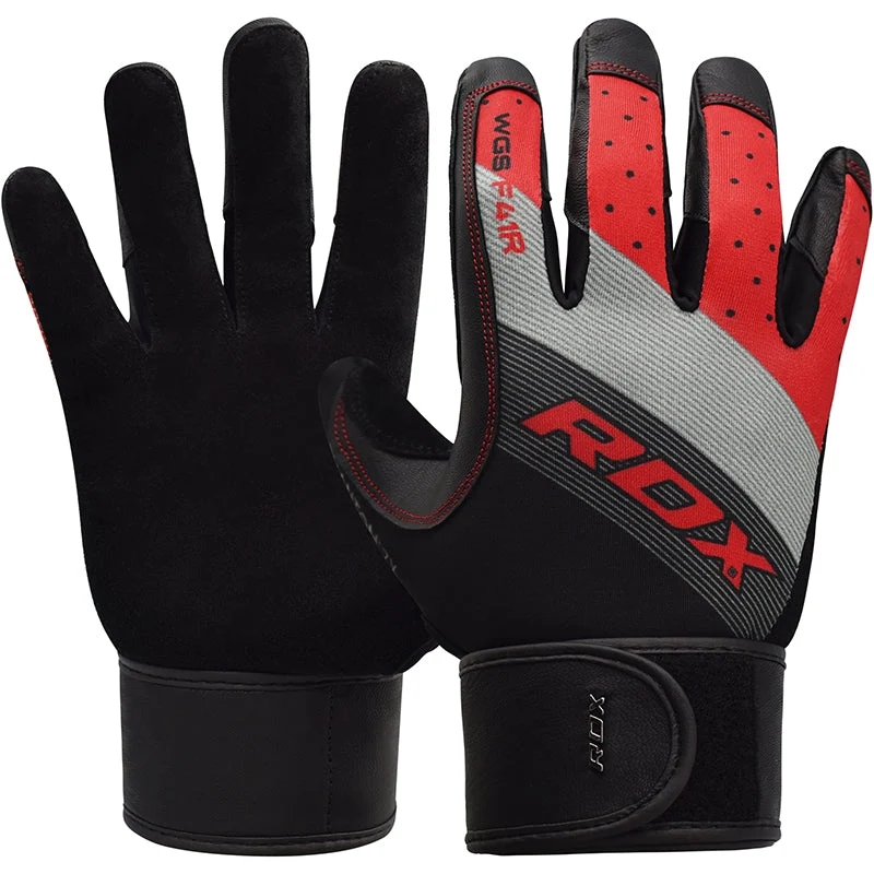 RDX F41 Vollfinger-Handschuhe mit langem Handgelenkband für schweres Gewichtheben im Fitnessstudio