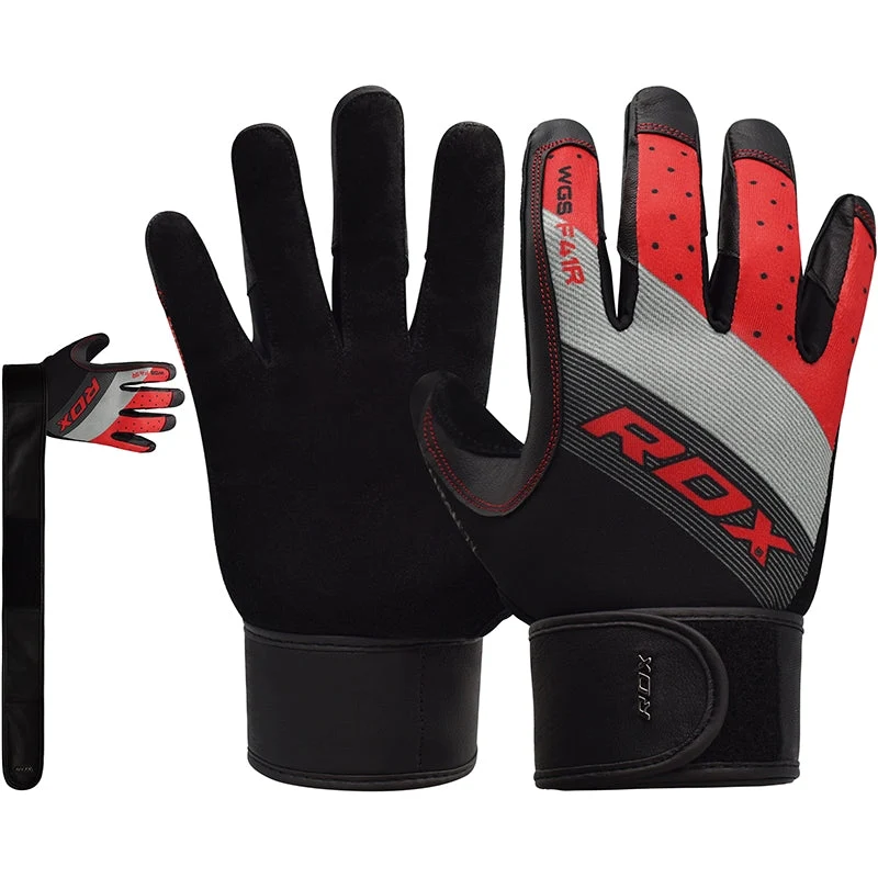 RDX F41 Vollfinger-Handschuhe mit langem Handgelenkband für schweres Gewichtheben im Fitnessstudio