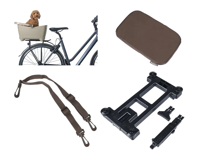Basil Buddy MIK 2.0, Gepäckträgerkorb MIK für Hund/Tier biscotti brown 32 L