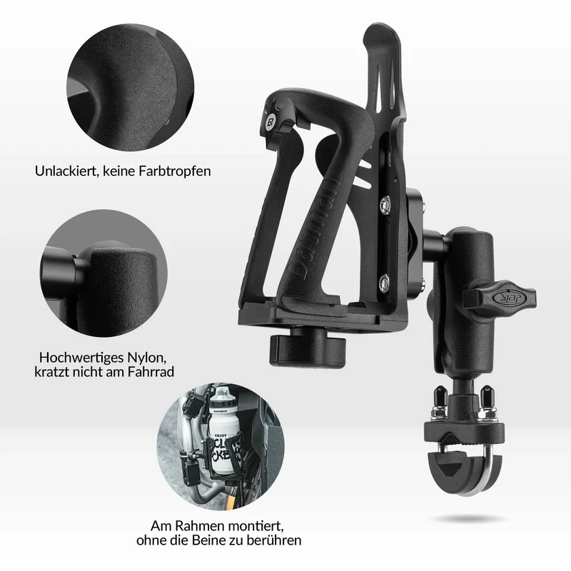 Flaschenhalter Fahrrad, Motorrad Flaschenhalter mit 360 Grad