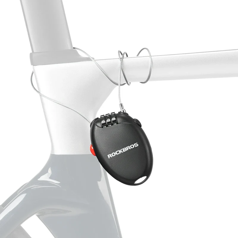 Fahrradschloss mit 3 Zahlencode, 60cm Stahlseil Schloss