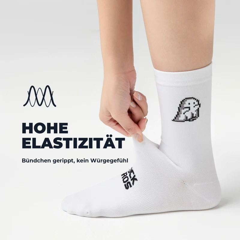 Rennrad Socken, Atmungsaktive Fahrrad Socken mit Verstärkter Ferse & Rutschfestem Schaft 2 Paar