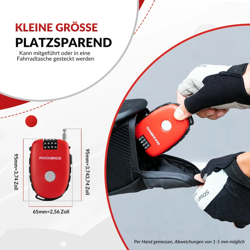Fahrradschloss mit 4-stelligem Zahlencode 94cm
