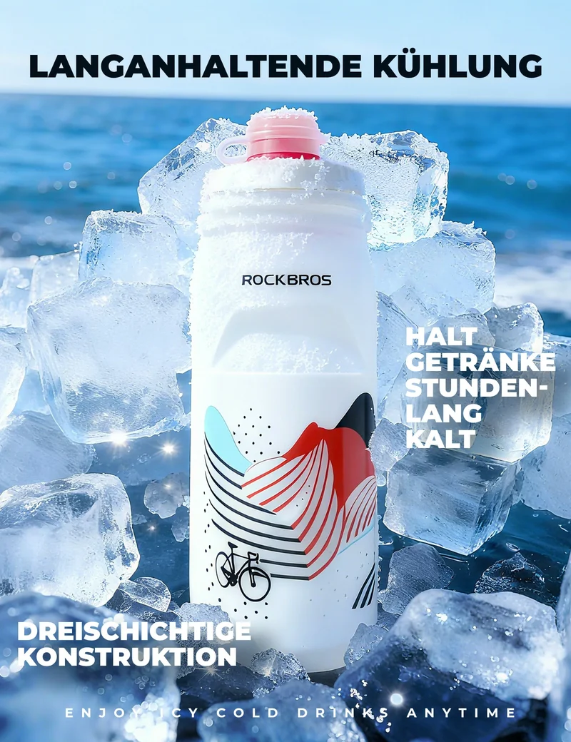 Trinkflasche Fahrrad 620 ml 5 H Kühlenhalten
