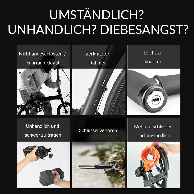 Fahrrad Zahlenschloss 5-Stelligem Code Kabelschloss