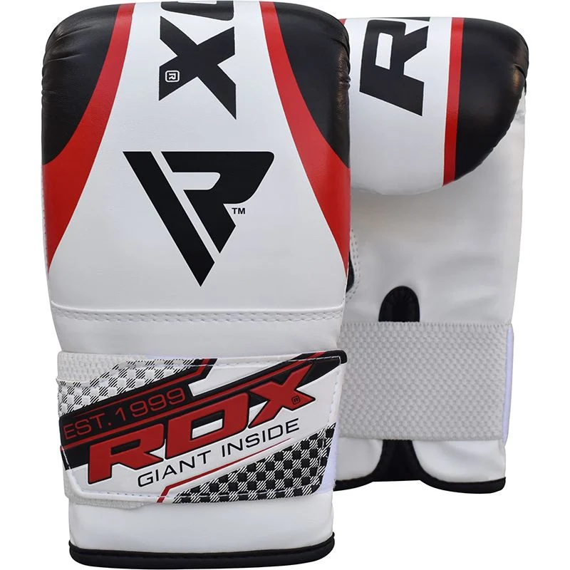 RDX 1R Punchinghandschuhe Haken und Schleife Gepolstert 4oz Rot/Weiß