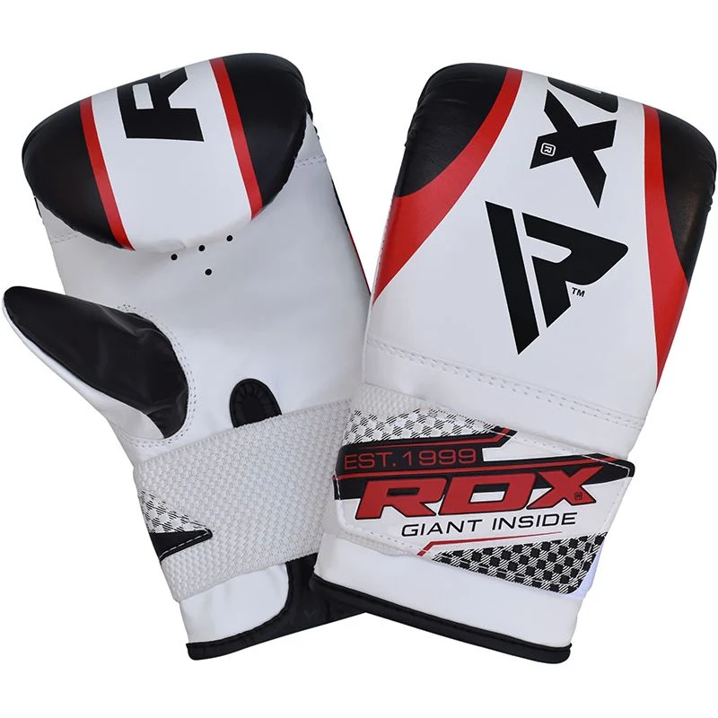 RDX 1R Punchinghandschuhe Haken und Schleife Gepolstert 4oz Rot/Weiß