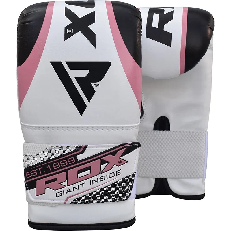 RDX 1P Damen Sandsackhandschuhe Haken und Schleife Gepolstert 4oz Rosa/Weiß