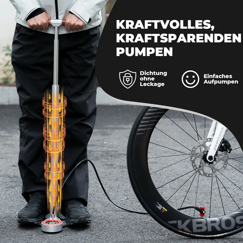 Stand Fahrradpumpe 240PSI mit Manometer