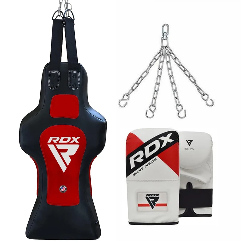 RDX TDR gefülltt Boxsack Hanging mit Mitts Schwarz/Rot