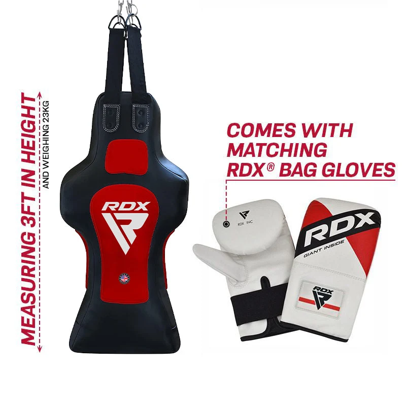 RDX TDR gefülltt Boxsack Hanging mit Mitts Schwarz/Rot