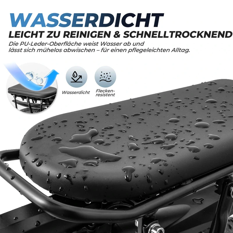 Fahrrad Gepäckträger Sitzkissen - Universal, Wasserdicht & Ohne Werkzeug Montierba mit Verstellbarem Zugband