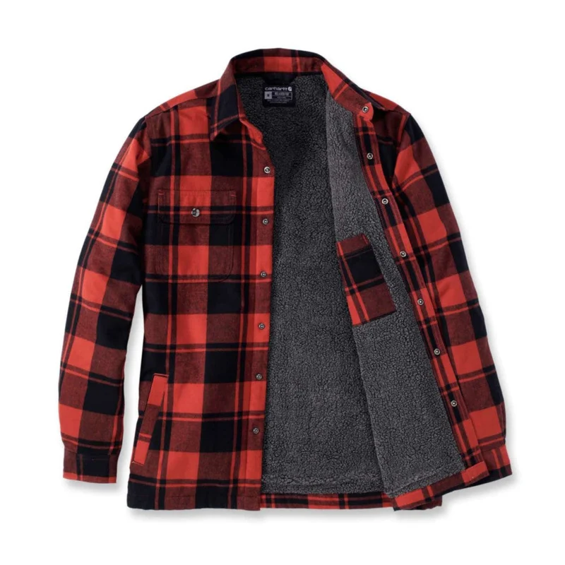 Carhartt - Flanellhemd mit Sherpa- Hemd // Roter Ocker