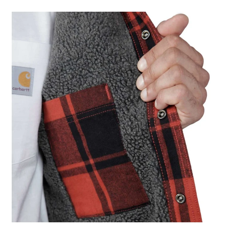 Carhartt - Flanellhemd mit Sherpa- Hemd // Roter Ocker