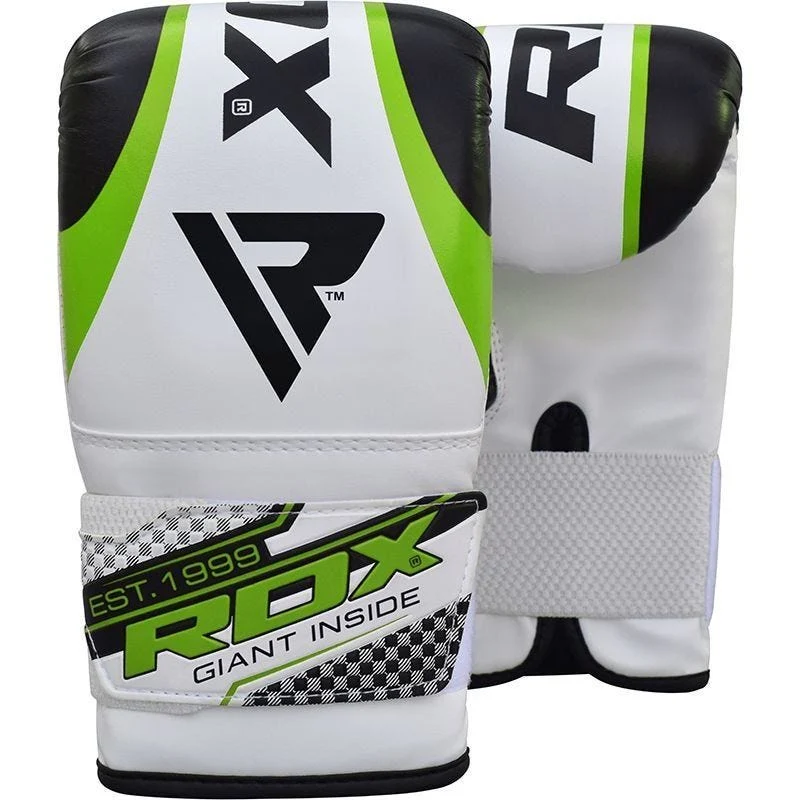 RDX GN Punching Handschuhe in Kunstleder Haken und Schleife Gepolstert 4oz Grün