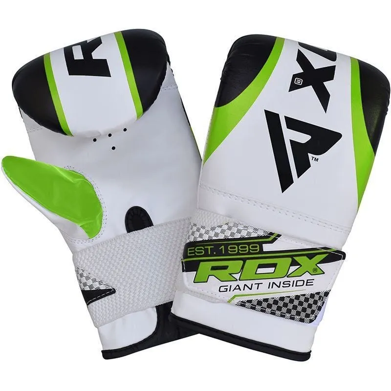 RDX GN Punching Handschuhe in Kunstleder Haken und Schleife Gepolstert 4oz Grün