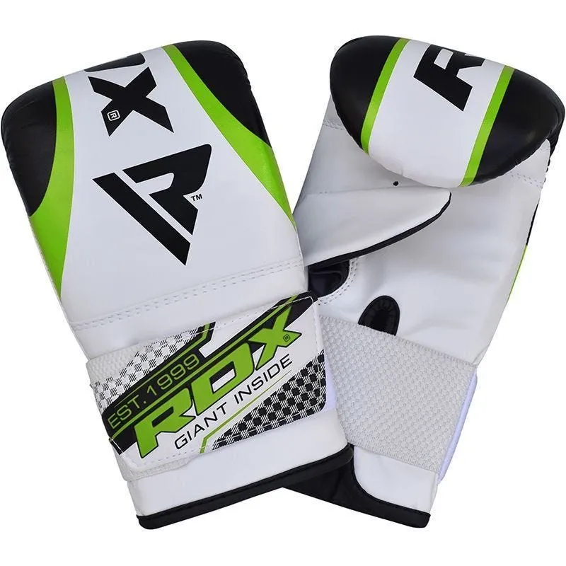 RDX GN Punching Handschuhe in Kunstleder Haken und Schleife Gepolstert 4oz Grün