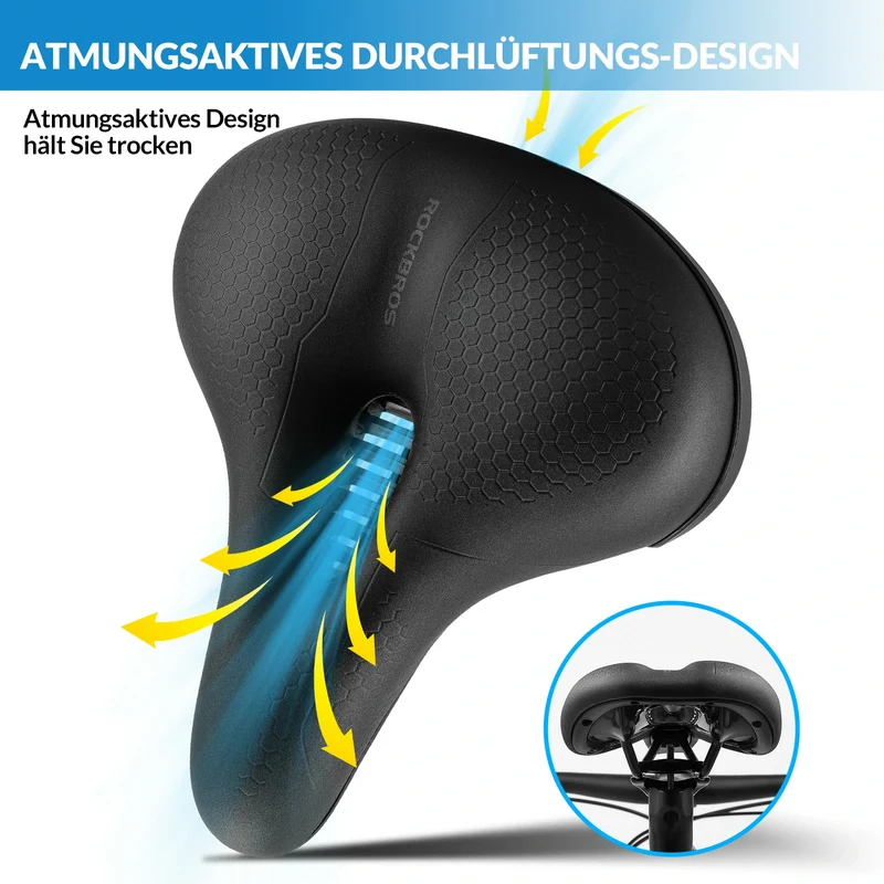 Fahrradsattel Fahrradsitz 5cm Memory Foam Atmungsaktiv Wasserdicht 3 Type