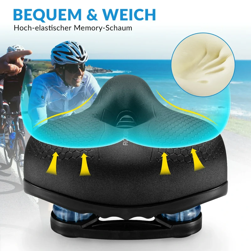 Fahrradsattel Fahrradsitz 5cm Memory Foam Atmungsaktiv Wasserdicht 3 Type