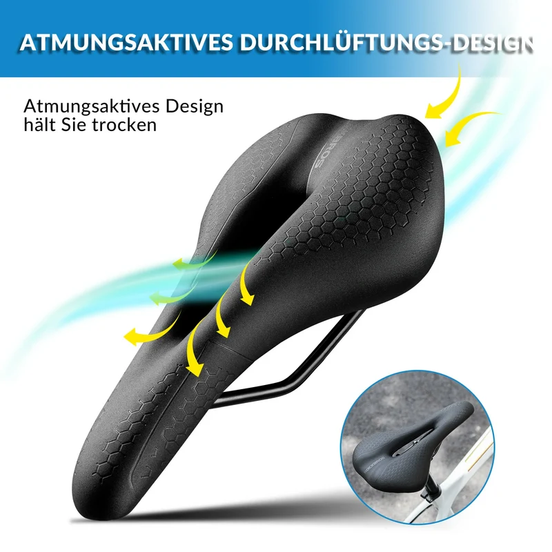 Fahrradsattel Fahrradsitz 5cm Memory Foam Atmungsaktiv Wasserdicht 3 Type