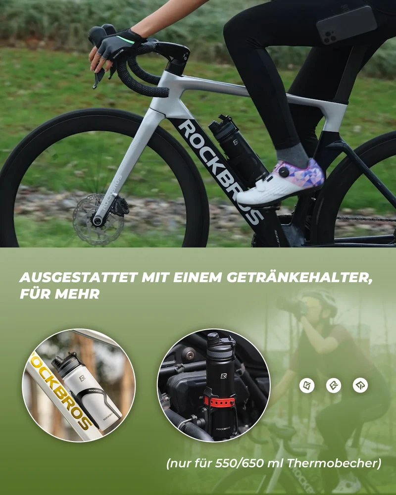 Trinkflasche Edelstahl 550ml/650ml/1000ml/1200ml Isolierkanne BPA-Frei Fahrradflasche