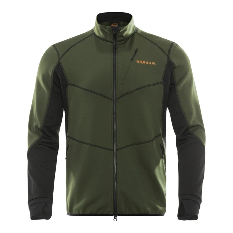Härkila - Skandinavische Fleece-Herrenjacke // Grün / Schwarz