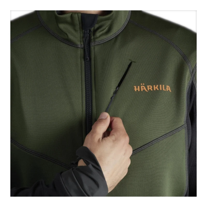 Härkila - Skandinavische Fleece-Herrenjacke // Grün / Schwarz