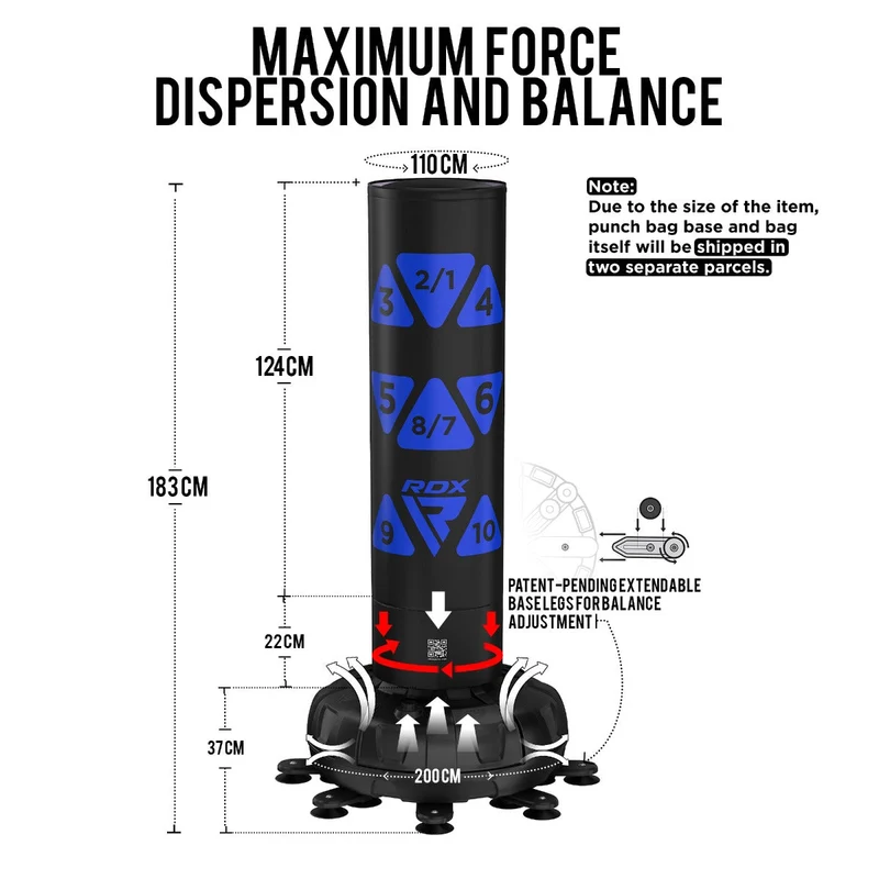 RDX KT Ronin 6ft Blau Freistehender Sandsack & Handpratzen Set