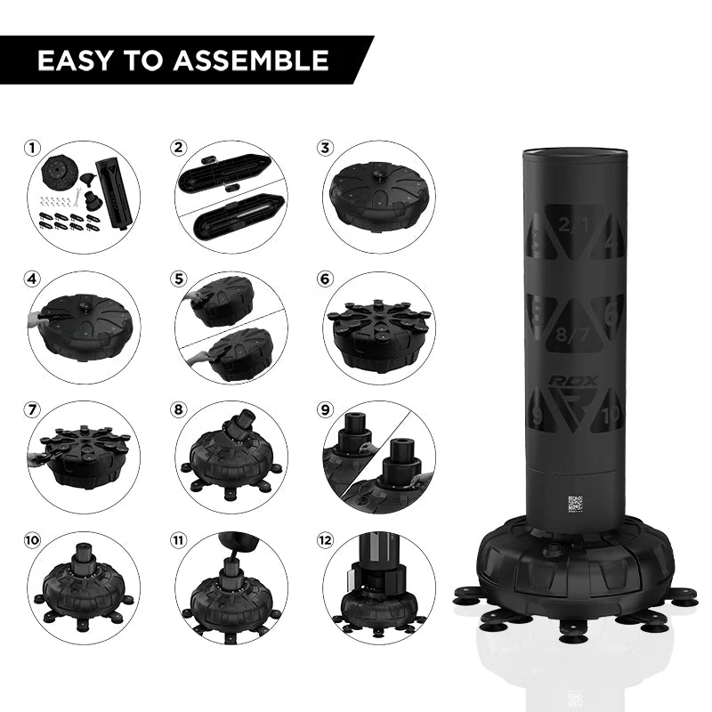 RDX KT Ronin 6ft Schwarz Freistehender Sandsack & Handpratzen Set