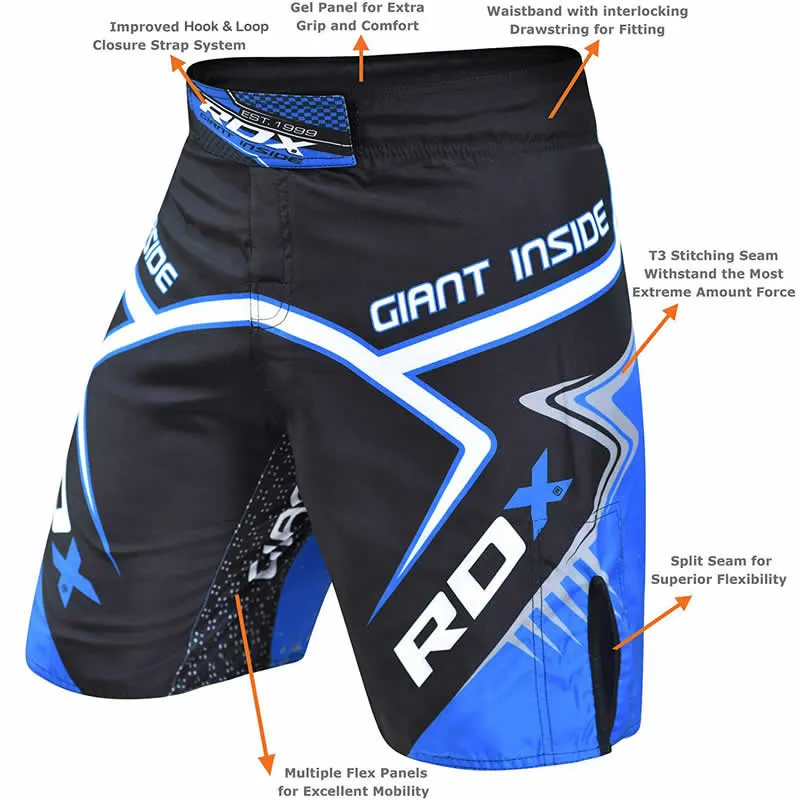RDX R7 MMA-Kampfshorts Schwarz/Blau