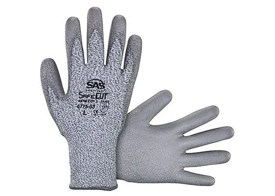 Hitzebeständige HPPE-Strickhandschuhe mit PU-Handfläche