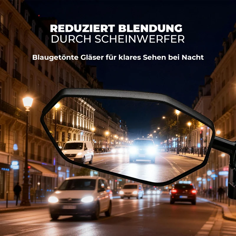 Fahrradspiegel Rückspiegel – Weitwinkel, Blendfrei, Rückblicksicher