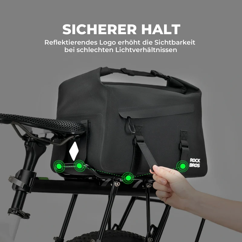 100% Wasserdichte Fahrrad-Gepäcktasche für Gepäckträger 16L-AS-155 RideMate