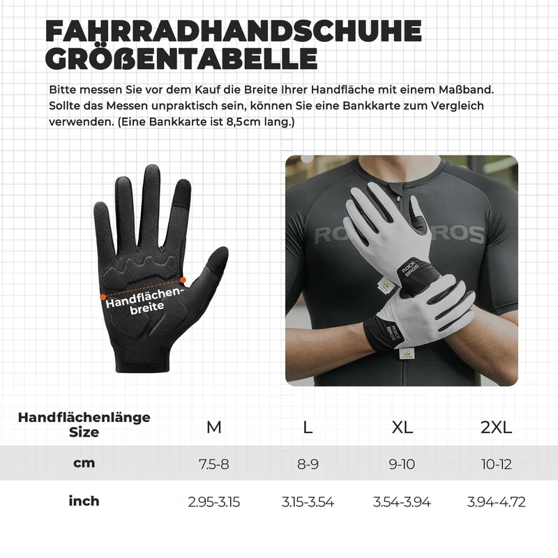 Fahrradhandschuhe – Stoßdämpfend & Atmungsaktiv, Touchscreen-kompatibel