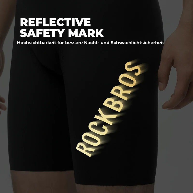 Herren Radlerhose mit Träger Gepolstert, Fahrradhose Kurz, Atmungsaktive schnelltrocknende
