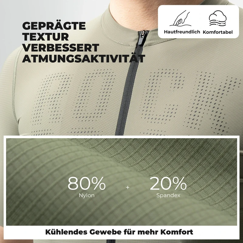 Radtrikot Kurzarm Herren, Atmungsaktives schnelltrocknendes Rennrad Trikot