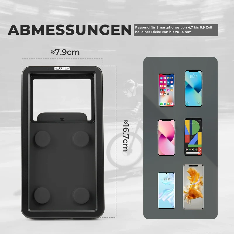 Fahrrad Handyhalterung Magnetische, 4,7–6,9 Zoll Smartphones, Lenkerhalterung 22,2–31,8 mm