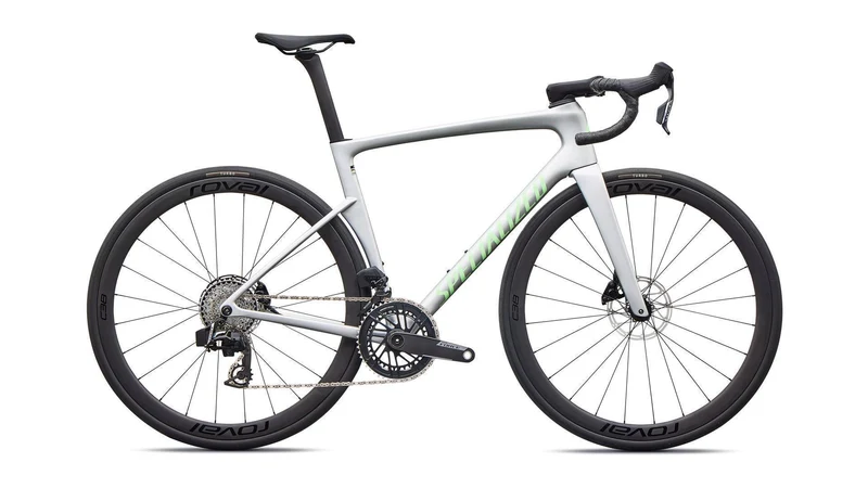 Specialized Tarmac SL9 Expert AXS Rennrad Diamant 28" Gloss Silver Dust/Powder Lime