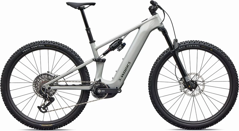 Specialized S-Works Turbo Levo R 900 Wh E-Bike Fully 29" Gloss Dolomite/Viavi Silver Green Pearl / Oak Green Metallic
