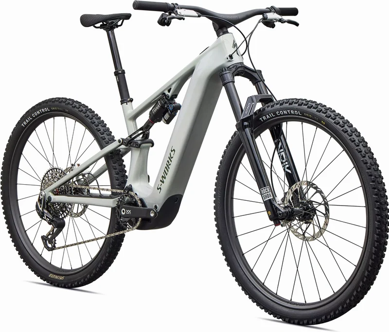 Specialized S-Works Turbo Levo R 900 Wh E-Bike Fully 29" Gloss Dolomite/Viavi Silver Green Pearl / Oak Green Metallic