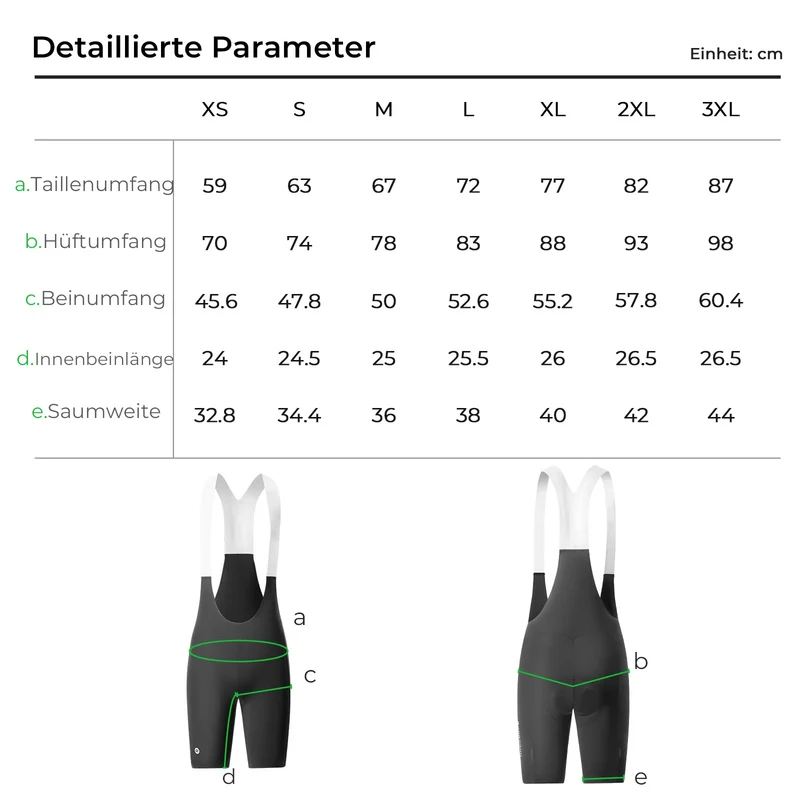 Radlerhose Herren Gepolstert, Fahrradhose Kurz, Bib Shorts mit Träger, Radsport Trägerhosen