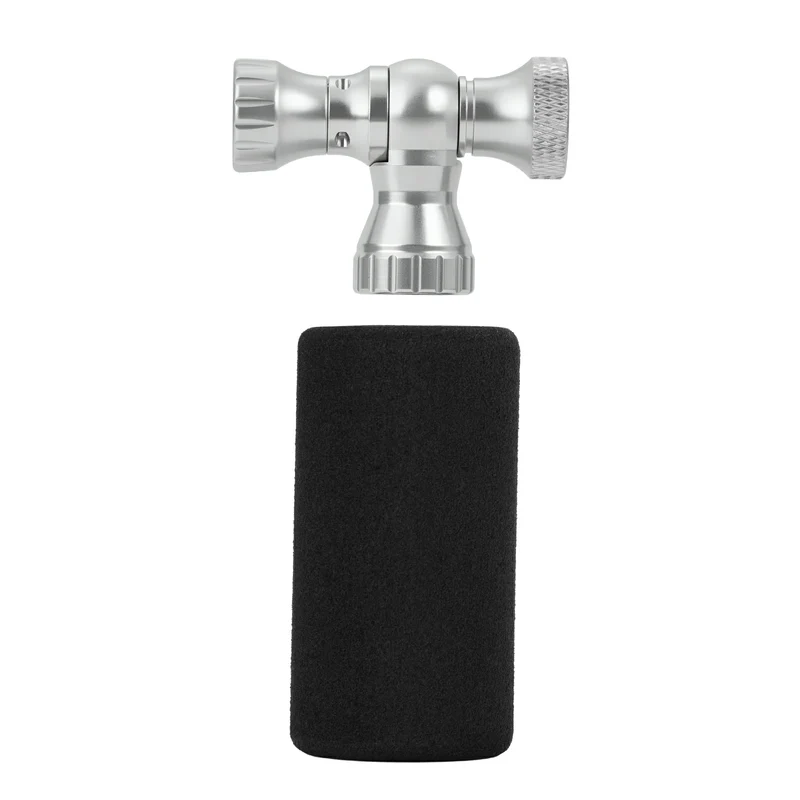 Mini Fahrradpumpe mit CO₂-Adapter - Tragbar, Presta & Schrader Kompatibel, bis 80 PSI