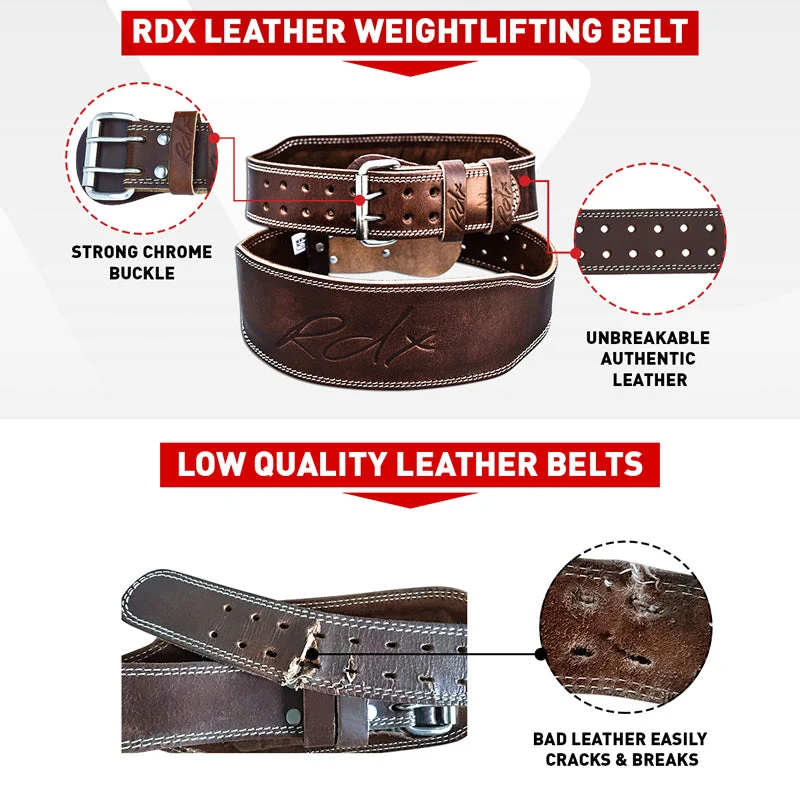 RDX Fitness Gürtel 4 Zoll in Echtleder