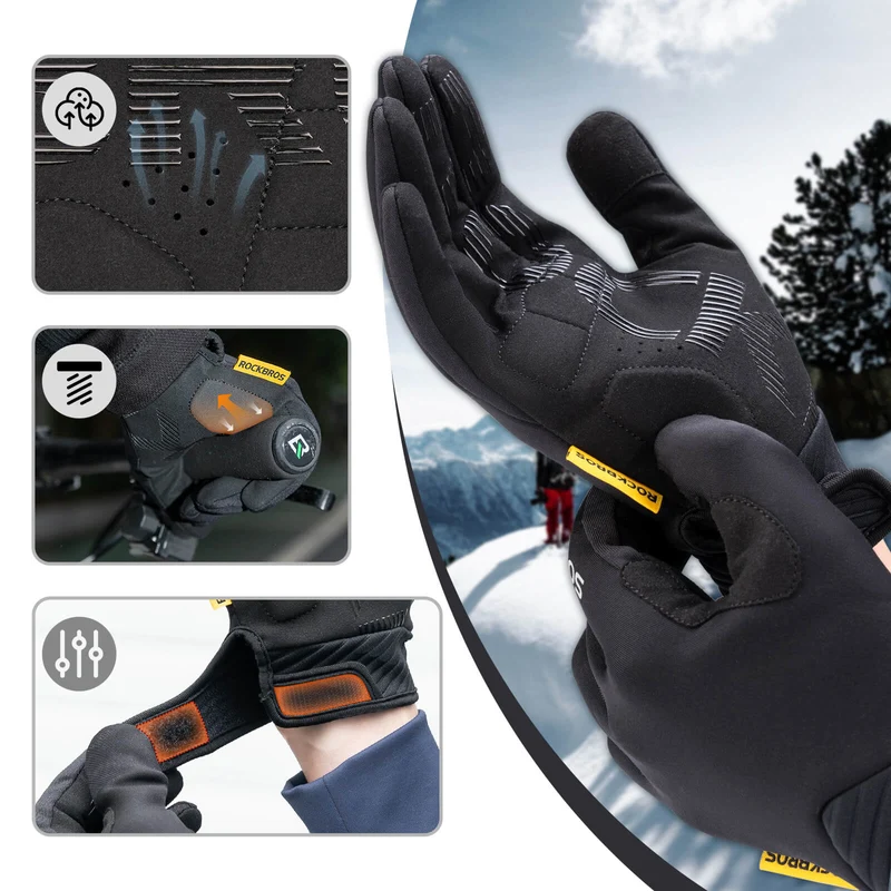 ROCKBROS Fahrradhandschuhe Touchscreen-fähig mit SBR-Polsterung