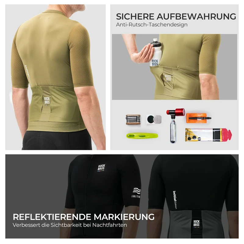 ROAD TO SKY Herren Radtrikot Kurzarm mit Taschen