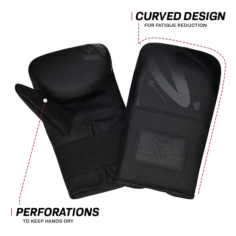 RDX F15 Noir Mattschwarze Sandsackhandschuhe 4oz