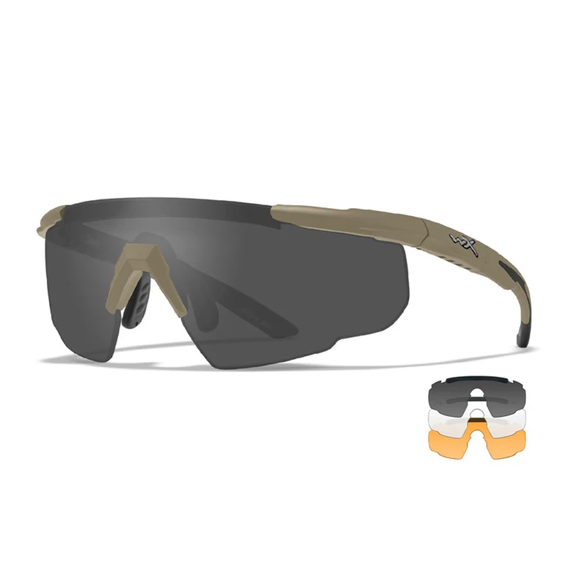 Wiley X - Sabre Advanced Ballistic Goggles in Sand - 3 Gläser