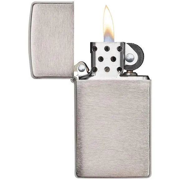Zippo - Slim Feuerzeug aus gebürstetem // Chrom