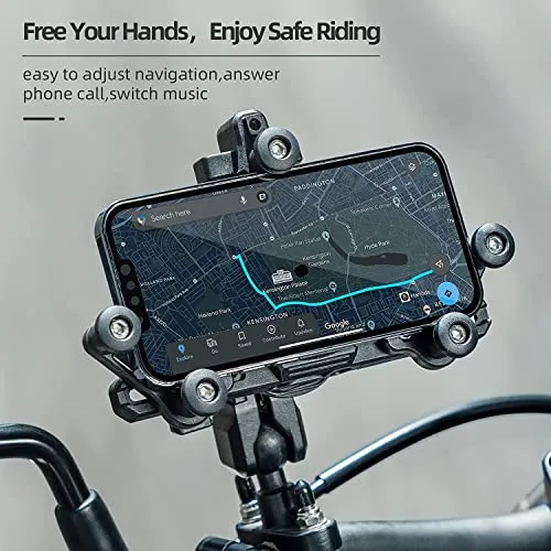 Handyhalterung Motorrad Universal Handyhalter Fahrrad mit Stoßdämpfer für 4.9-7.3 Zoll Smartphone