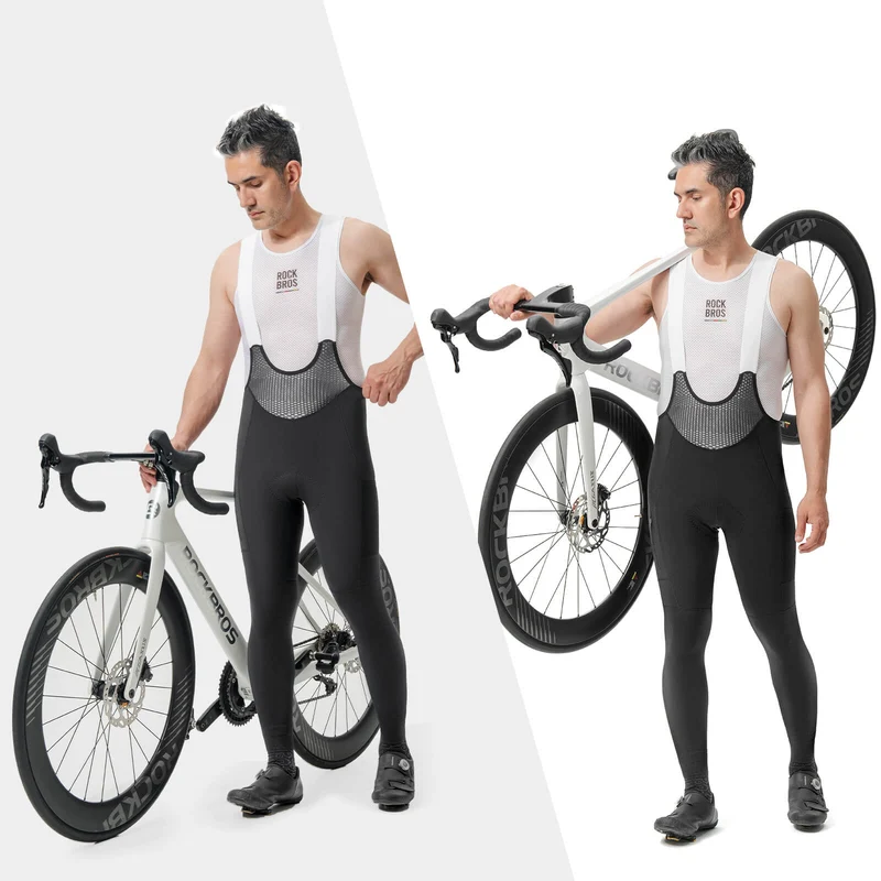 ROAD TO SKY Herren Fahrrad Trägerhose Lang Gepolstert